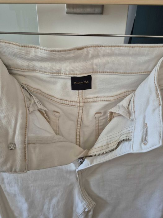 Calças brancas coulotte Massimo Dutti