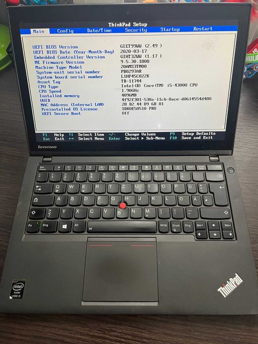 Ноутбук Lenovo ThinkPad X240 (12.5" FullHD touch screen/Intel Core i5-4300U/4Gb DDR3)