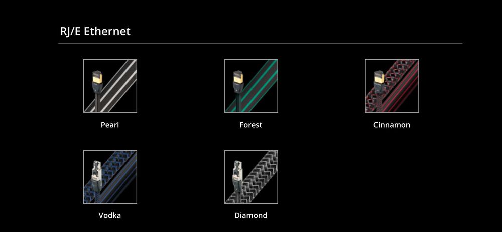 кабель RJ/E  Audioquest Pearl,Forest,Cinnamon,Vodka,Diamond
