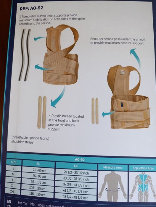 Корсет грудно-поперековий АО-92, розмір XXL, новий