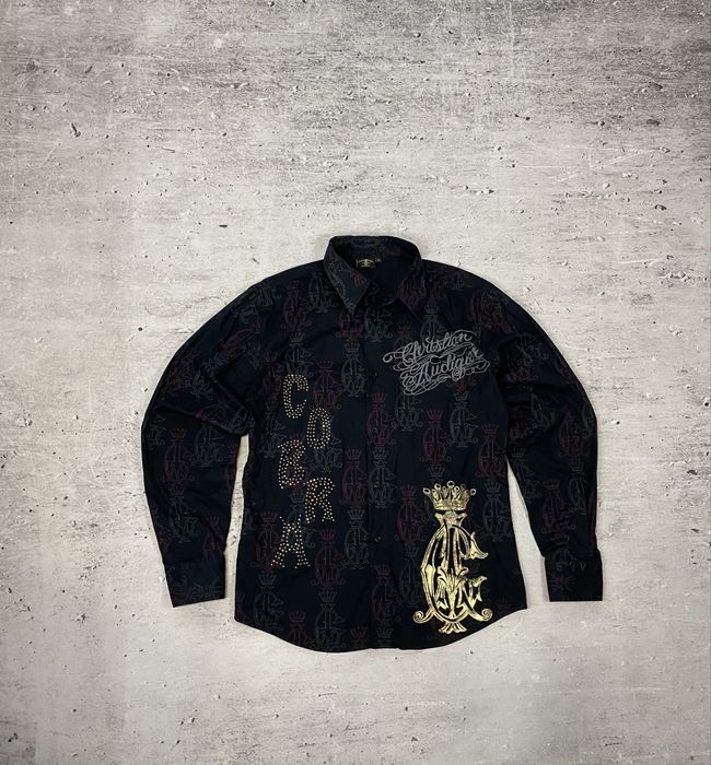 Christian Audigier damska koszula y2k rozmiar XL