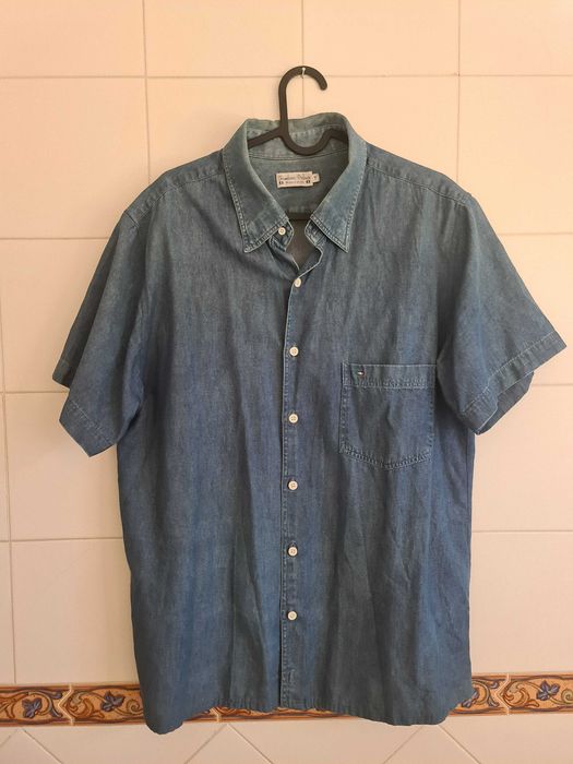 Camisa Ganga Italiana Humberto Pascuini L | Denim Shirt Manga Curta