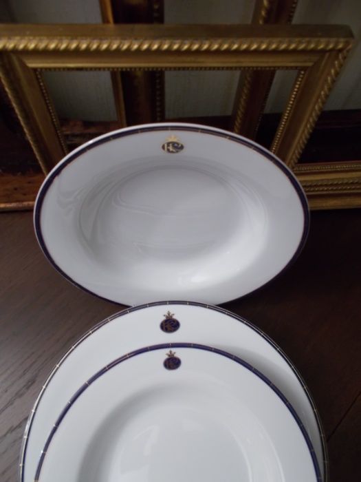& Luksusowa Porcelana Royal Kent & Talerze & Vintage &