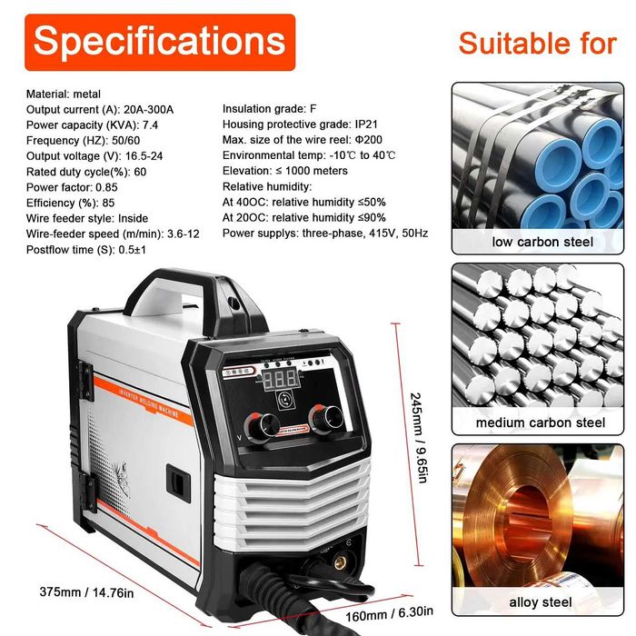 D87- Multifunções 4 em 1 máquina soldar, MIG MMA MAG TIG-160C