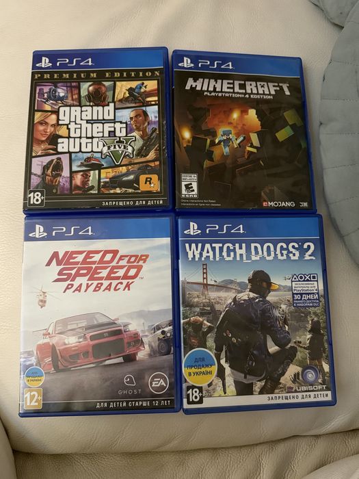 Ігровий Диск на ps4 gta, minecraft