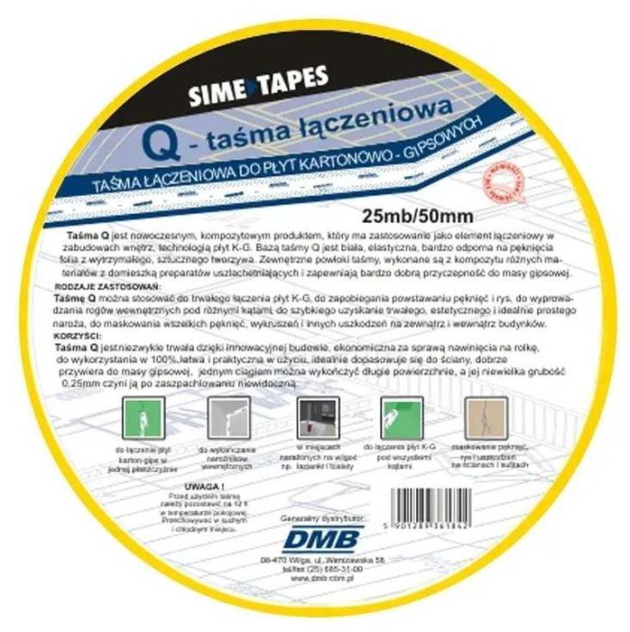 Taśma łączeniowa do GK Q-25 50mm x 25mb Sime Tapes
