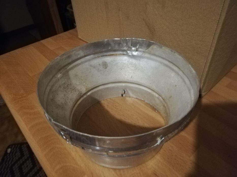 Redução de tubo 140 para 110 em ALUMÍNIO. Exaustores esquentadores