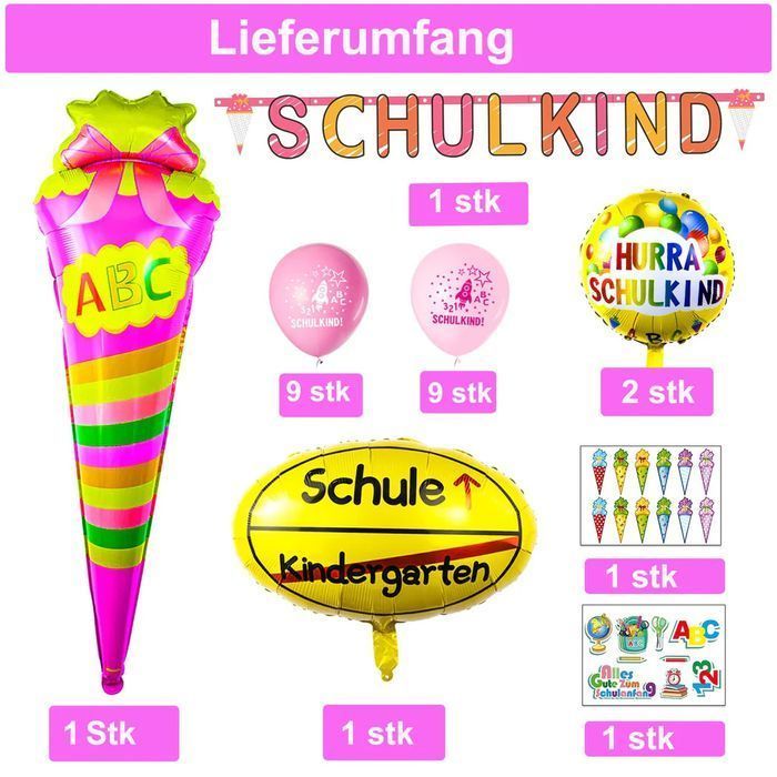 Zestaw Balonów dla Dziewczynek Różowe 24 sztuk Dekoracji