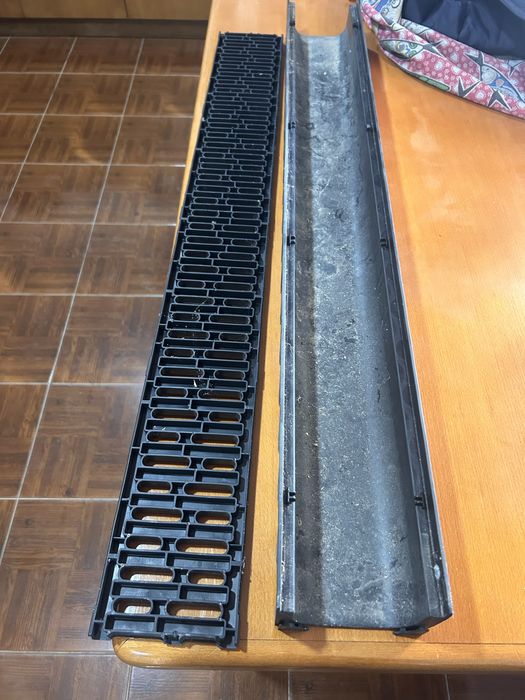 Calha de drenagem c/grelha PVC preto