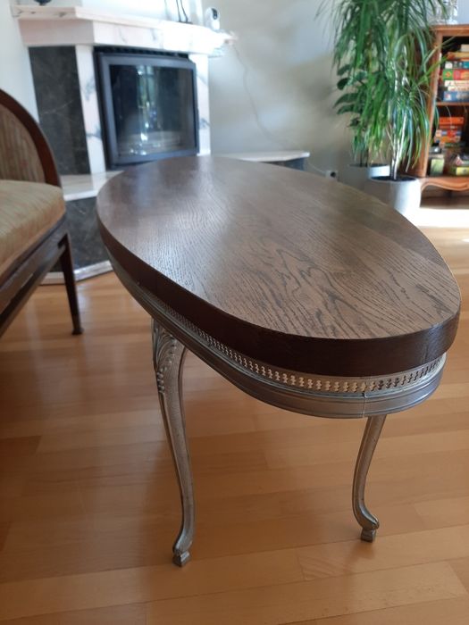 Stolik kawowy side-table debowy blat unikat