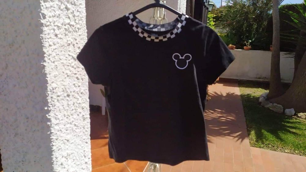 T-shirt Vans Disney (Mickey) Preta Original Menina XS  -  Como Nova