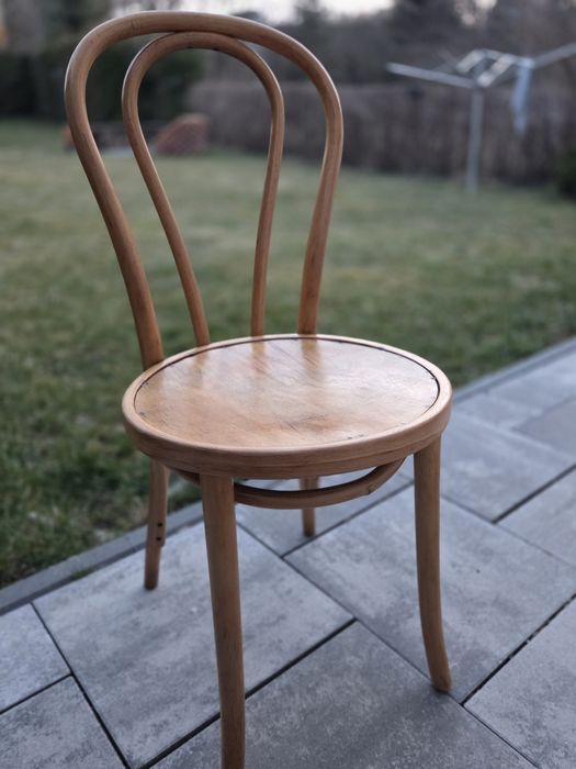 Krzesło gięte PRL z matką producenta