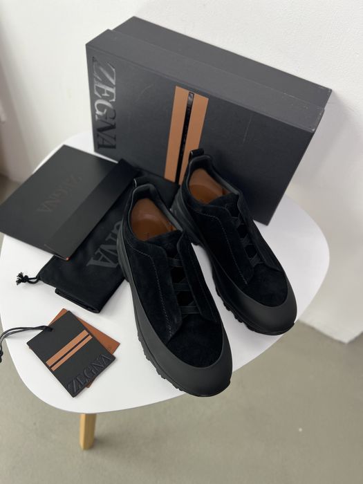 Мужские замшевые кроссовки Zegna ботинки натуральная кожа Зенья ob445