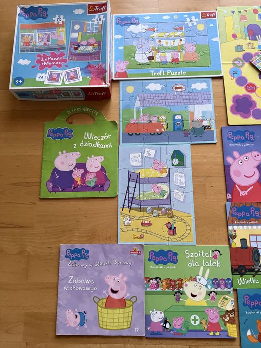 Świnka Peppa książka książeczka puzzle gra planszowa