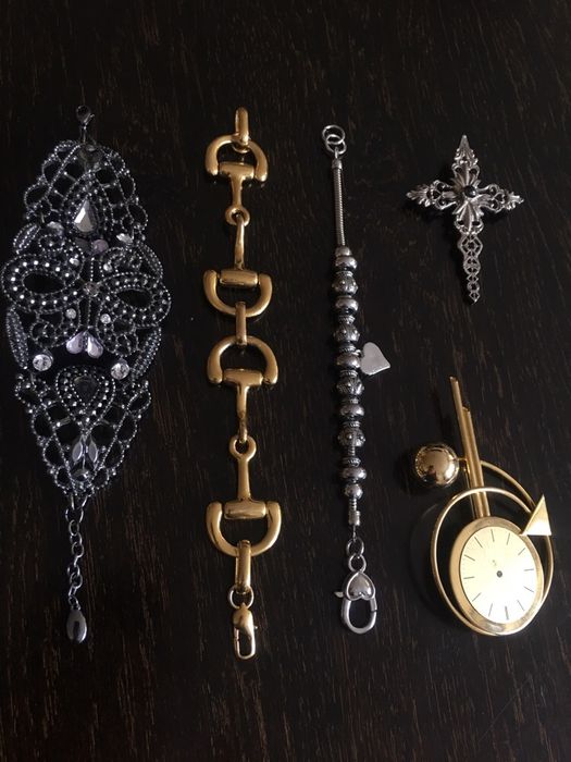 Bransoletka,broszka,zapinka,krzyżyk- komplet