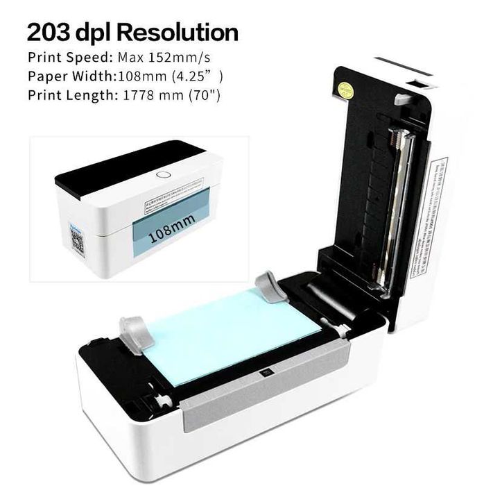 Термопринтер для етикеток Xprinter XP-D463B USB з Bluetooth