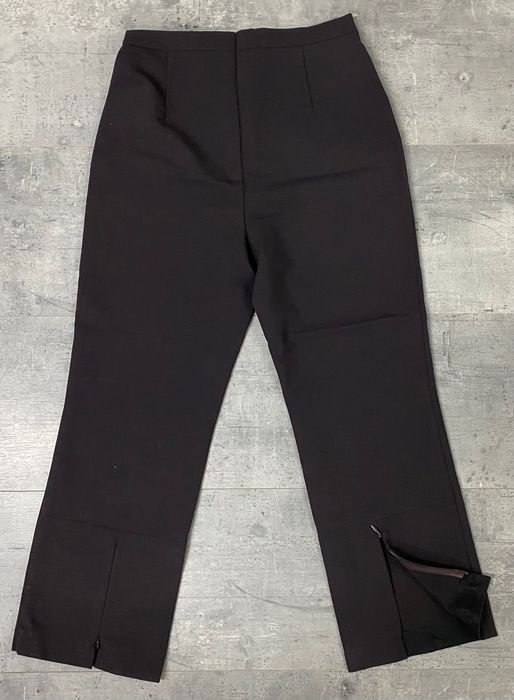 Zara Brązowe czekoladowe spodnie 7/8 wełna  s
