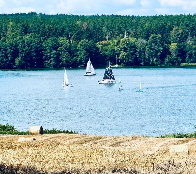 Mazury,nad jeziorem domki letniskowe, Mikolajki, Giżycko, Mrągowo