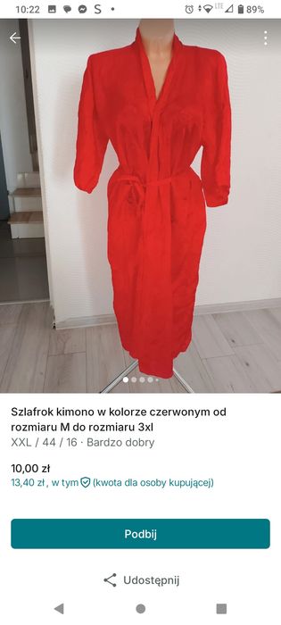Szlafrok czerwony