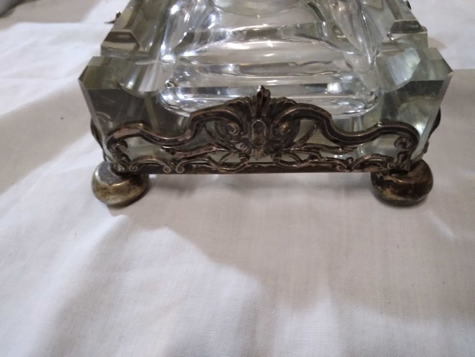 Tinteiro e caneta em prata