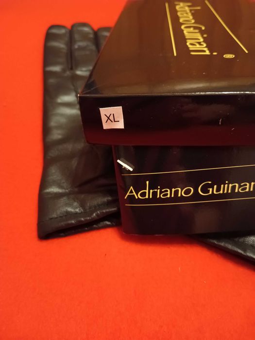 Adriano Guinari czarne rękawiczki skórzane męskie XL