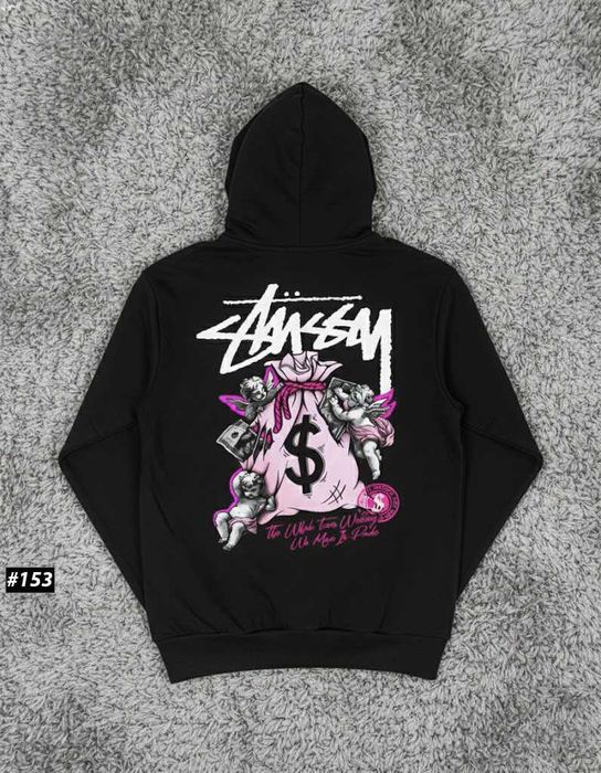 BIG Logo • Черное Худи Stussy Hippo • Толстовка Чорна Стусси • XS/XXL