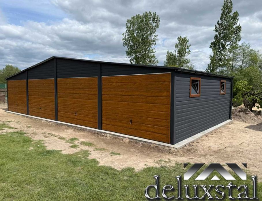 Garaze blaszane garaz 12x6 konstrukcja ocynkowana poziom