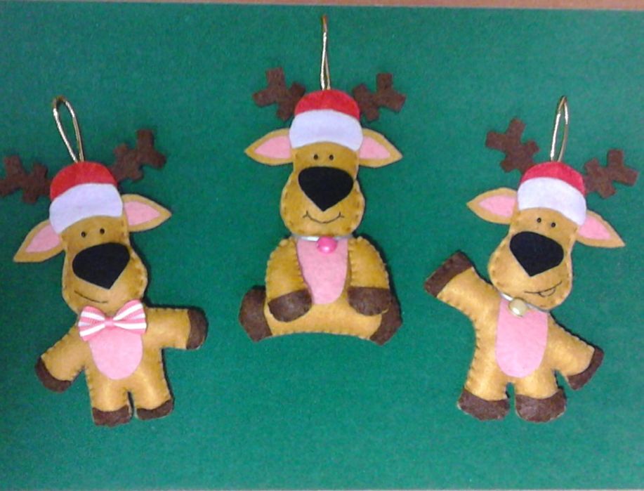 Олень, ялинкова іграшка з фетру