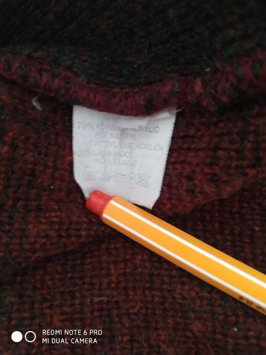 Sweter męski bordowo-czarny XL