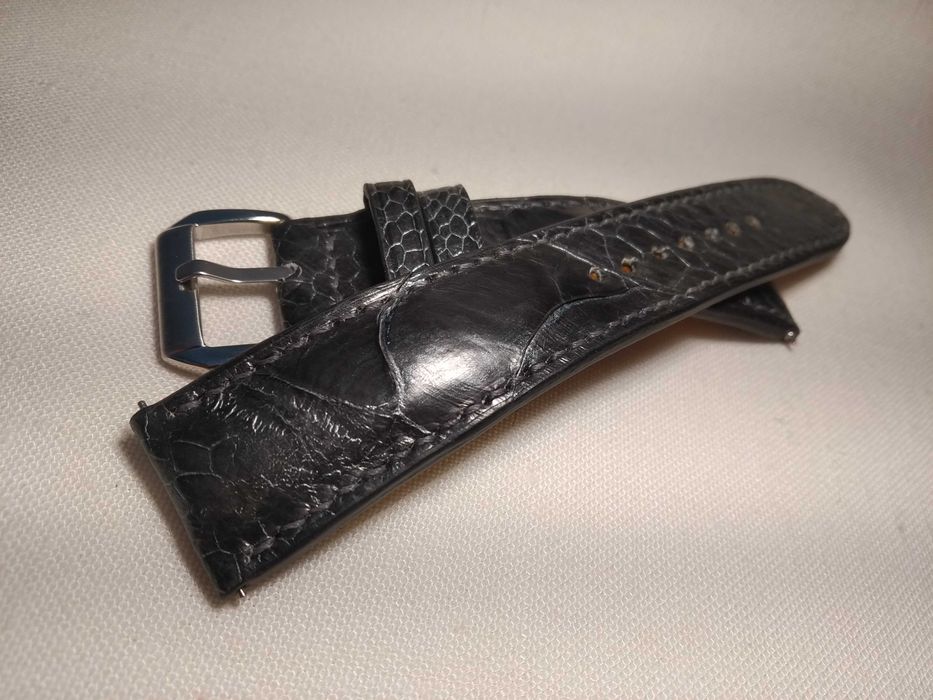 Pasek skórzany do zegarka 20 /18 mm - noga strusia, szybki montaż