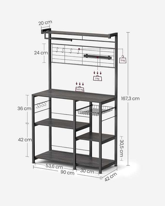 Regał kuchenny stojący blat roboczy wyspa kuchenna LOFT kredens