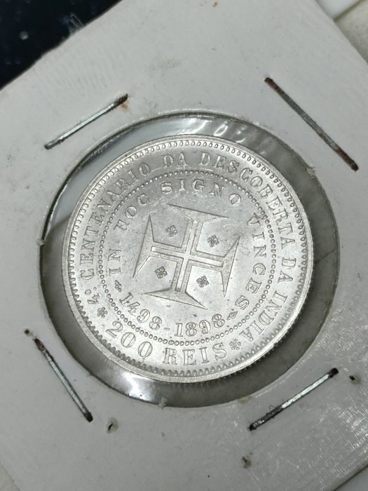 Moeda 200 Reis 1898 Prata