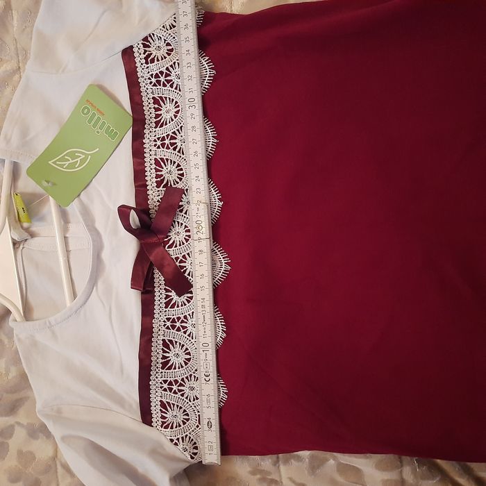 Sukienka galowa 152/158 biało czerwona galowa NOWA