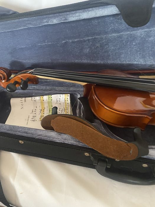 Violino a funcionar no estojo original