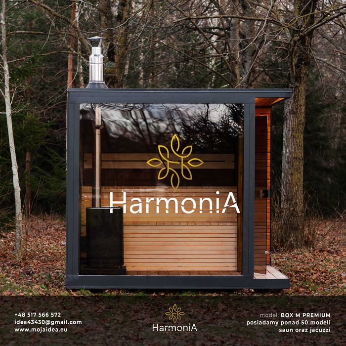 sauna kwadratowa, fullglass, thermowood, piec , dostępna, PROMOCJA, EKSPOZYCJA