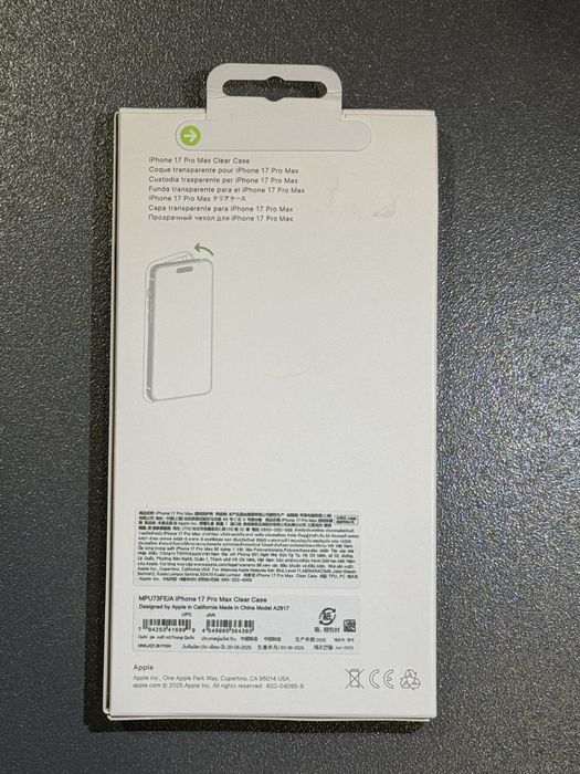 Оригинальный чехол Apple Clear Case with Magsafe для Айфон 17 / 17 Pro / 17 Pro Max