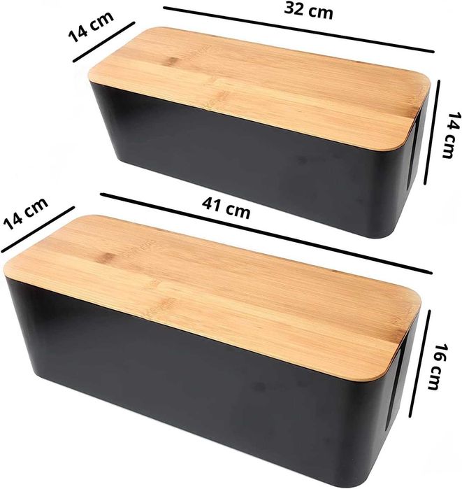 Kapavela - Embalagem de 1 caixas organizadora de cabos de madeira