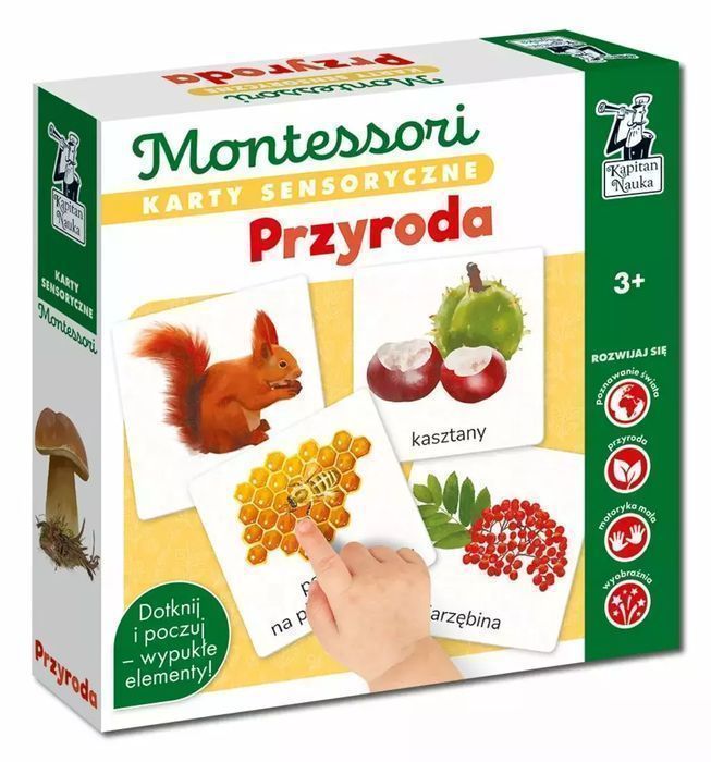 Karty sensoryczne Montessori. Przyroda. Kapitan Nauka - gry