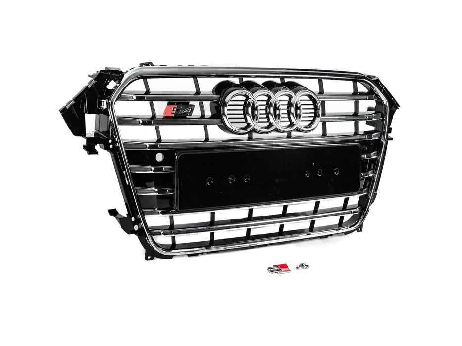 Audi A4 B8 Решітка S-style (2012-2015, чорна з хромом)