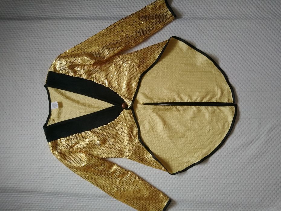 Карнавальний фрак золотий з паєтками XS розмір