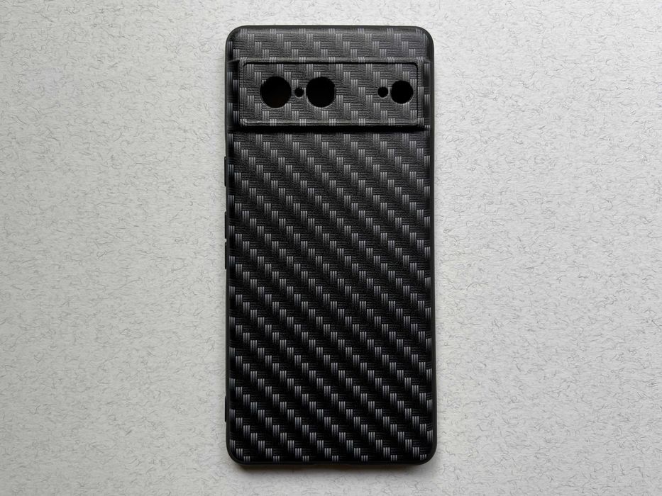 Google Pixel 7 чохол чорний "Carbon" м'який пластик чехол накладка
