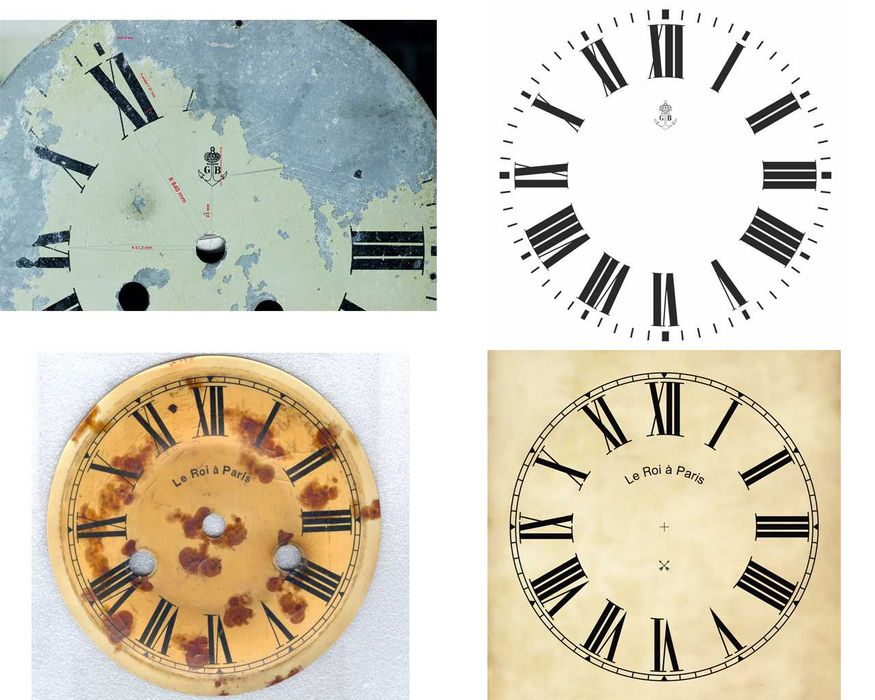 Циферблат настенных старинных часов - 2
