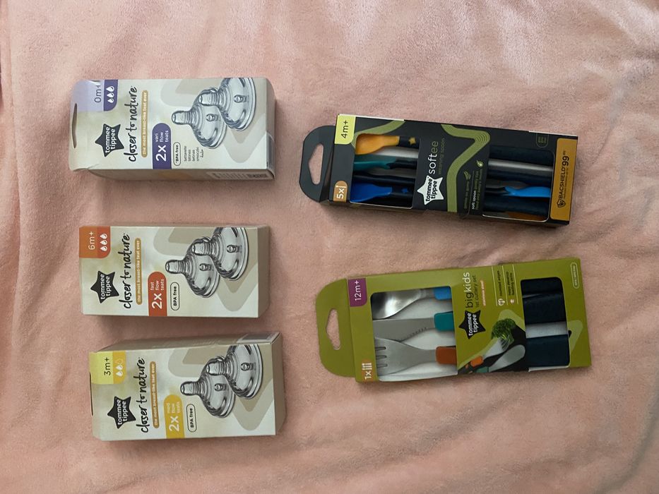 Новые соски на бутылочку Tommee Tippee 0+ 3+ 6+ термоложки насадки