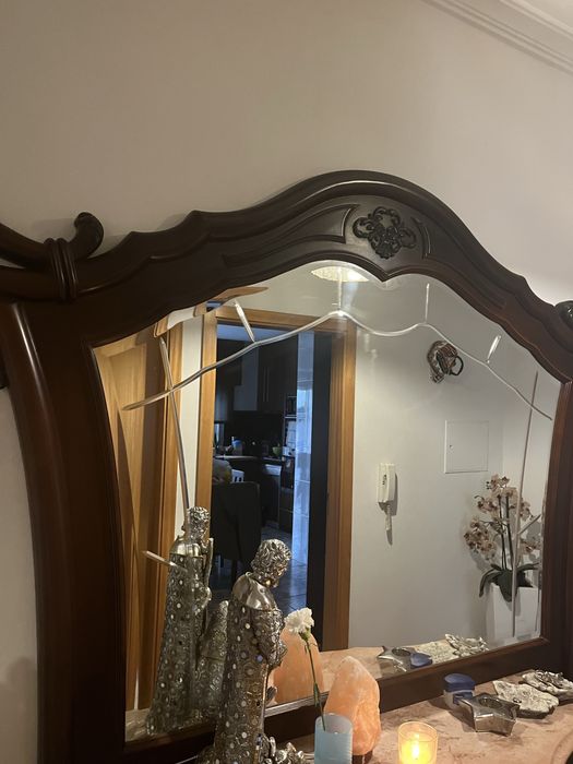 Aparador hall de entrada com espelho e arrumação + espelho