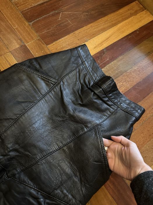 Юбка кожаная кожа натуральная черная xs s карандаш облегающая