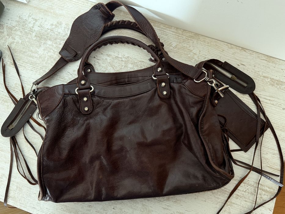 Balenciaga City bag/ шкіряна сумка / темно-коричнева