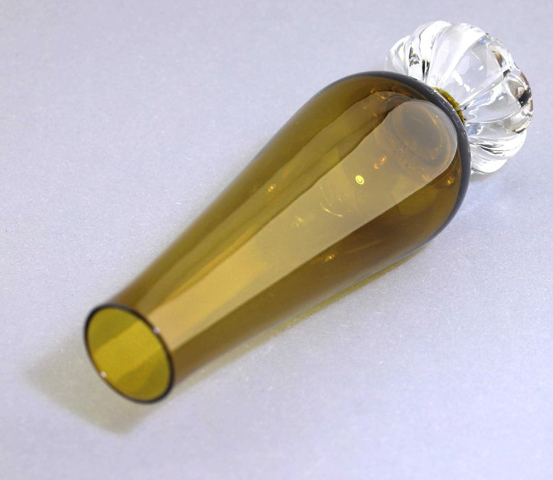 Wazon brązowy wys 21,5cm Borgstrom Aseda Glasbruk Szwecja