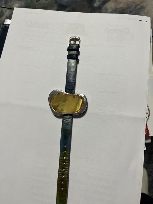 Bransoletka z bursztynem , srebro