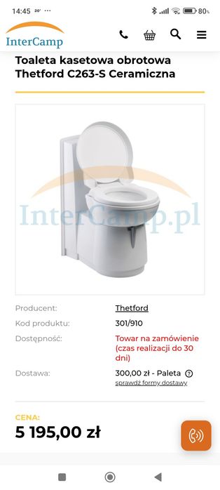 Toaleta ceramiczna kasetowa Therford C 263 s