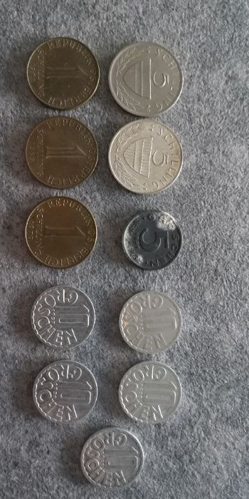 Monety z Austrii Szylingi i Grosze VF